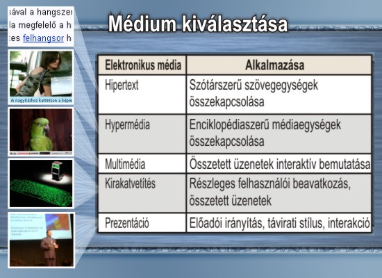Médium kiválasztása